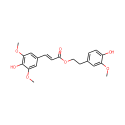 COc1cc(CCOC(=O)/C=C/c2cc(OC)c(O)c(OC)c2)ccc1O ZINC000653905165