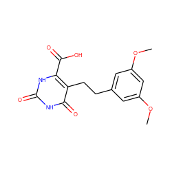 COc1cc(CCc2c(C(=O)O)[nH]c(=O)[nH]c2=O)cc(OC)c1 ZINC000098209551