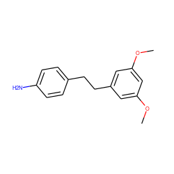 COc1cc(CCc2ccc(N)cc2)cc(OC)c1 ZINC000034258599