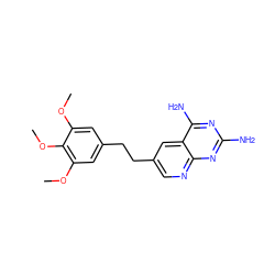 COc1cc(CCc2cnc3nc(N)nc(N)c3c2)cc(OC)c1OC ZINC000005888700