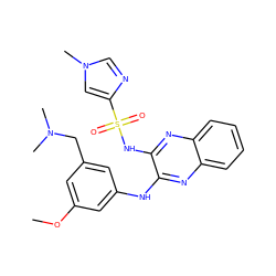 COc1cc(CN(C)C)cc(Nc2nc3ccccc3nc2NS(=O)(=O)c2cn(C)cn2)c1 ZINC000148837682