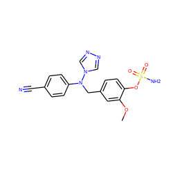 COc1cc(CN(c2ccc(C#N)cc2)n2cnnc2)ccc1OS(N)(=O)=O ZINC000028701900