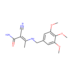 COc1cc(CN/C(C)=C(\C#N)C(N)=O)cc(OC)c1OC ZINC000017751069