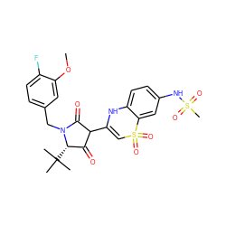 COc1cc(CN2C(=O)C(C3=CS(=O)(=O)c4cc(NS(C)(=O)=O)ccc4N3)C(=O)[C@@H]2C(C)(C)C)ccc1F ZINC000101294384