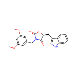 COc1cc(CN2C(=O)O[C@@H](Cc3c[nH]c4ccccc34)C2=O)cc(OC)c1 ZINC000013740658