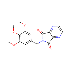 COc1cc(CN2C(=O)c3nccnc3C2=O)cc(OC)c1OC ZINC000299868114