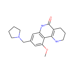 COc1cc(CN2CCCC2)cc2[nH]c(=O)c3c(c12)NCCC3 ZINC000118733775