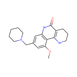 COc1cc(CN2CCCCC2)cc2[nH]c(=O)c3c(c12)NCCC3 ZINC000118733794