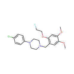 COc1cc(CN2CCN(c3ccc(Cl)cc3)CC2)c(OCCF)cc1OC ZINC000029127739