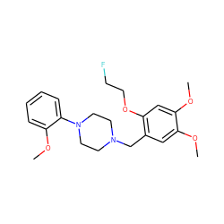 COc1cc(CN2CCN(c3ccccc3OC)CC2)c(OCCF)cc1OC ZINC000029127928