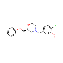 COc1cc(CN2CCO[C@H](COc3ccccc3)C2)ccc1Cl ZINC000653725396