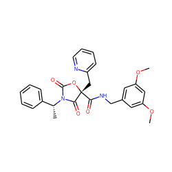 COc1cc(CNC(=O)[C@@]2(Cc3ccccn3)OC(=O)N([C@H](C)c3ccccc3)C2=O)cc(OC)c1 ZINC000096273453