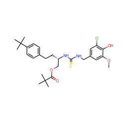 COc1cc(CNC(=S)N[C@@H](CCc2ccc(C(C)(C)C)cc2)COC(=O)C(C)(C)C)cc(Cl)c1O ZINC000028881574