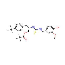 COc1cc(CNC(=S)N[C@@H](COC(=O)C(C)(C)C)Cc2ccc(C(C)(C)C)cc2)ccc1O ZINC000028881796