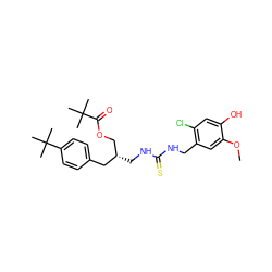 COc1cc(CNC(=S)NC[C@@H](COC(=O)C(C)(C)C)Cc2ccc(C(C)(C)C)cc2)c(Cl)cc1O ZINC000028881453