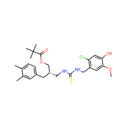 COc1cc(CNC(=S)NC[C@@H](COC(=O)C(C)(C)C)Cc2ccc(C)c(C)c2)c(Cl)cc1O ZINC000028881526