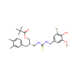 COc1cc(CNC(=S)NC[C@@H](COC(=O)C(C)(C)C)Cc2ccc(C)c(C)c2)cc(Br)c1O ZINC000028881501