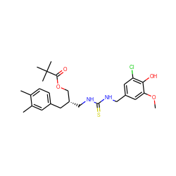 COc1cc(CNC(=S)NC[C@@H](COC(=O)C(C)(C)C)Cc2ccc(C)c(C)c2)cc(Cl)c1O ZINC000028881490