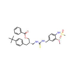 COc1cc(CNC(=S)NC[C@@H](COC(=O)c2ccccc2)Cc2ccc(C(C)(C)C)cc2)ccc1NS(C)(=O)=O ZINC000026839102
