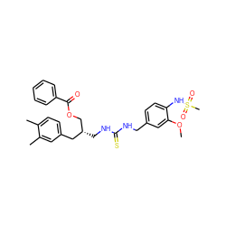 COc1cc(CNC(=S)NC[C@@H](COC(=O)c2ccccc2)Cc2ccc(C)c(C)c2)ccc1NS(C)(=O)=O ZINC000026840275