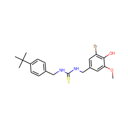 COc1cc(CNC(=S)NCc2ccc(C(C)(C)C)cc2)cc(Br)c1O ZINC000028881883