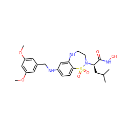 COc1cc(CNc2ccc3c(c2)NCCN([C@H](CC(C)C)C(=O)NO)S3(=O)=O)cc(OC)c1 ZINC000013518174