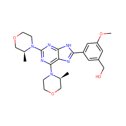 COc1cc(CO)cc(-c2nc3c(N4CCOC[C@@H]4C)nc(N4CCOC[C@@H]4C)nc3[nH]2)c1 ZINC000143989359