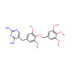 COc1cc(COc2c(OC)cc(Cc3cnc(N)nc3N)cc2OC)cc(OC)c1OC ZINC000028011187