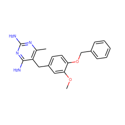 COc1cc(Cc2c(C)nc(N)nc2N)ccc1OCc1ccccc1 ZINC000013532930