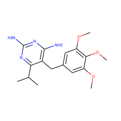 COc1cc(Cc2c(N)nc(N)nc2C(C)C)cc(OC)c1OC ZINC000027622065