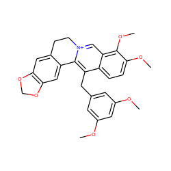 COc1cc(Cc2c3[n+](cc4c(OC)c(OC)ccc24)CCc2cc4c(cc2-3)OCO4)cc(OC)c1 ZINC000040914011