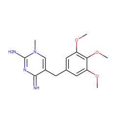 COc1cc(Cc2cn(C)c(N)nc2=N)cc(OC)c1OC ZINC000169728541