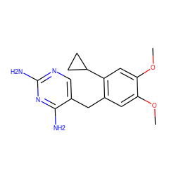 COc1cc(Cc2cnc(N)nc2N)c(C2CC2)cc1OC ZINC000040430286