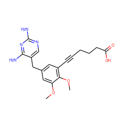 COc1cc(Cc2cnc(N)nc2N)cc(C#CCCCC(=O)O)c1OC ZINC000013646361