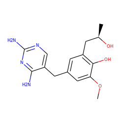 COc1cc(Cc2cnc(N)nc2N)cc(C[C@@H](C)O)c1O ZINC000026146341