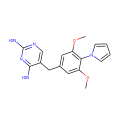 COc1cc(Cc2cnc(N)nc2N)cc(OC)c1-n1cccc1 ZINC000005853495