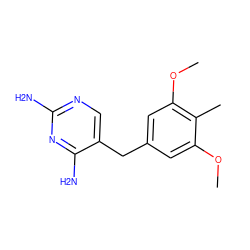 COc1cc(Cc2cnc(N)nc2N)cc(OC)c1C ZINC000028016906