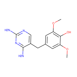 COc1cc(Cc2cnc(N)nc2N)cc(OC)c1O ZINC000013760474