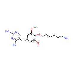 COc1cc(Cc2cnc(N)nc2N)cc(OC)c1OCCCCCCN ZINC000028017113