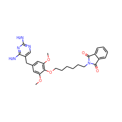 COc1cc(Cc2cnc(N)nc2N)cc(OC)c1OCCCCCCN1C(=O)c2ccccc2C1=O ZINC000028012826