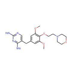 COc1cc(Cc2cnc(N)nc2N)cc(OC)c1OCCN1CCOCC1 ZINC000028013507