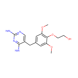 COc1cc(Cc2cnc(N)nc2N)cc(OC)c1OCCO ZINC000028009578