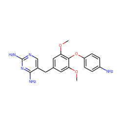 COc1cc(Cc2cnc(N)nc2N)cc(OC)c1Oc1ccc(N)cc1 ZINC000028007631