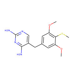 COc1cc(Cc2cnc(N)nc2N)cc(OC)c1SC ZINC000000001719