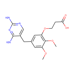 COc1cc(Cc2cnc(N)nc2N)cc(OCCC(=O)O)c1OC ZINC000034801939