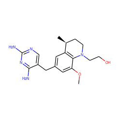 COc1cc(Cc2cnc(N)nc2N)cc2c1N(CCO)CC[C@@H]2C ZINC000029569378