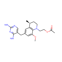 COc1cc(Cc2cnc(N)nc2N)cc2c1N(CCOC(C)=O)CC[C@@H]2C ZINC000029560184