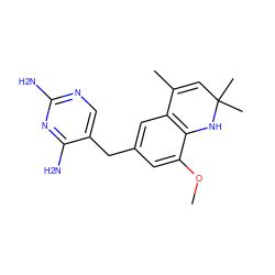 COc1cc(Cc2cnc(N)nc2N)cc2c1NC(C)(C)C=C2C ZINC000029565798