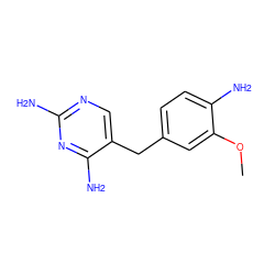 COc1cc(Cc2cnc(N)nc2N)ccc1N ZINC000027181656