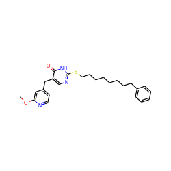 COc1cc(Cc2cnc(SCCCCCCCCc3ccccc3)[nH]c2=O)ccn1 ZINC000027312361